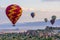 The great tourist attraction of Cappadocia - balloon flight. Cap