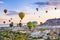 The great tourist attraction of Cappadocia - balloon flight. Cap