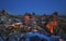 The great tourist place Cappadocia - at night time with beautiful light. Goreme, Cappadocia, Turkey