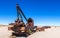 Great Train Graveyard or steam locomotives cemetery at Uyuni, Bolivia