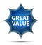 Great Value magical glassy sunburst blue button