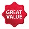 Great Value misty rose red starburst sticker button
