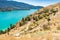 Great view of Kalamalka lake in British Columbia, Canada. Large luxury houses on the lake shore with view on the water and