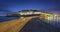 Great view at night of fortificated town Saint-Malo in Britanny - France