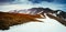 Great view of the snow range under overcast sky. Location place Carpathian, Ukraine