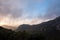 Great view to the surrounding scenery high from Pantokrator mountain in Corfu, Greece