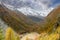 Great view of valley in Gran Paradiso National Park, Alps, Italy, dramatic scene, beautiful world. colourful autumn and mountain