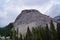 Great vistas of massive granite monoliths Half Dome seen from Yosemite Valley floor in Yosemite National Park, California