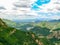 The Great Wall of China, a bird`s-eye view, in one of the remote parts of the Great Wall of China near Beijing