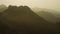 Great Wall of China and Green Mountains in Haze. The Mutianyu section of the Great Wall in Huairou District, China