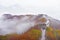 Great Wall in the Mist and fall colors