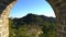 Great wall zoom out in frame of opening,Mutianyu Great Wall