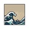 Great Wave Off Kanagawa after Hokusai isolated cartoon vector illustration