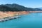 Great western drought -- houseboats on a shrinking Shasta Lake in Northern California