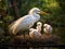 Great white egret chicks