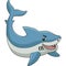 Great White Shark Colored Cartoon Illustration