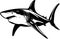 Great White Shark Logo Monochrome Design