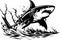 Great White Shark Logo Monochrome Design