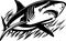 Great White Shark Logo Monochrome Design