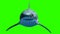 Great white shark megalodon slowly swims to the camera on a green background. Beautiful 3d animation with a light and