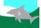 Great white shark. Stylized image for logo and illustrations.