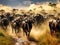 Great wildebeest migration in tanzania  Made With Generative AI illustration