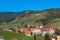 Grebenzen - Benedictine monastery Saint Lambrecht Abbey surrounded by lush green alpine landscape in mountain village Grebenzen