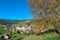 Grebenzen - Benedictine monastery Saint Lambrecht Abbey surrounded by lush green alpine landscape in mountain village Grebenzen