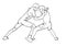 Greco-Roman wrestling. Black isolated contour.