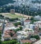 Greece, Athens, isolated classical architecture in modern urban sprawl