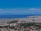 Greece, Athens urban area panoramic view with acropolis and Saronic gulf