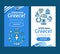 Greece Banner Vecrtical Set with Color Outline Icons. Vector