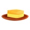 Greece cheesecake icon, cartoon style