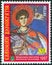 GREECE - CIRCA 1997: A stamp printed in Greece shows patron Saint Dimitrios fresco, Agios Nikolaos Orphanos Church, circa 1997.