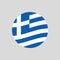 Greece circle flag icon. Waving Greek badge. Vector illustration.