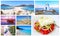 Greece collage - Elafonisos island, Sifnos, sunset boat, Cape Sounion, Ithaca, greek salad