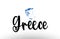 Greece country big text with flag inside map concept logo