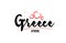 Greece country with red love heart and its capital Athens creative typography logo design