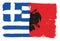 Greece Flag & Albania Flag Vector Hand Painted with Rounded Brush
