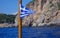 Greece flag on boat mast