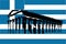 Greece flag with Parthenon