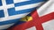 Greece and Herm two flags textile cloth, fabric texture