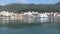 Greece, Igumenica, mainland. Port. The waterfront view from the ship to the city. zoom out
