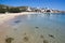 Greece the island of Donoussa. The town beach on a spring day.