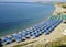 Greece, island of Kos, view of the coast and the beach and crystal clear sea