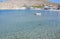 Greece, the island of Pserimos in the Dodecanese.  The harbor beach at Avalakia.