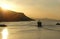 Greece, Kalymnos. The morning ferry sails out.