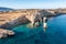 Greece, Kato Koufonisi small Cyclades island, aerial drone view