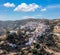 Greece, Kea island. Aerial drone view of Ioulis chora