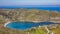 Greece. Kea island, Otzias. Blue sea and sky, landscape aerial view